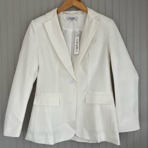 Cicy bell cream/off white one button lined blazer size small